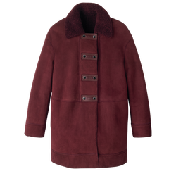 Coat , Plum - Leather