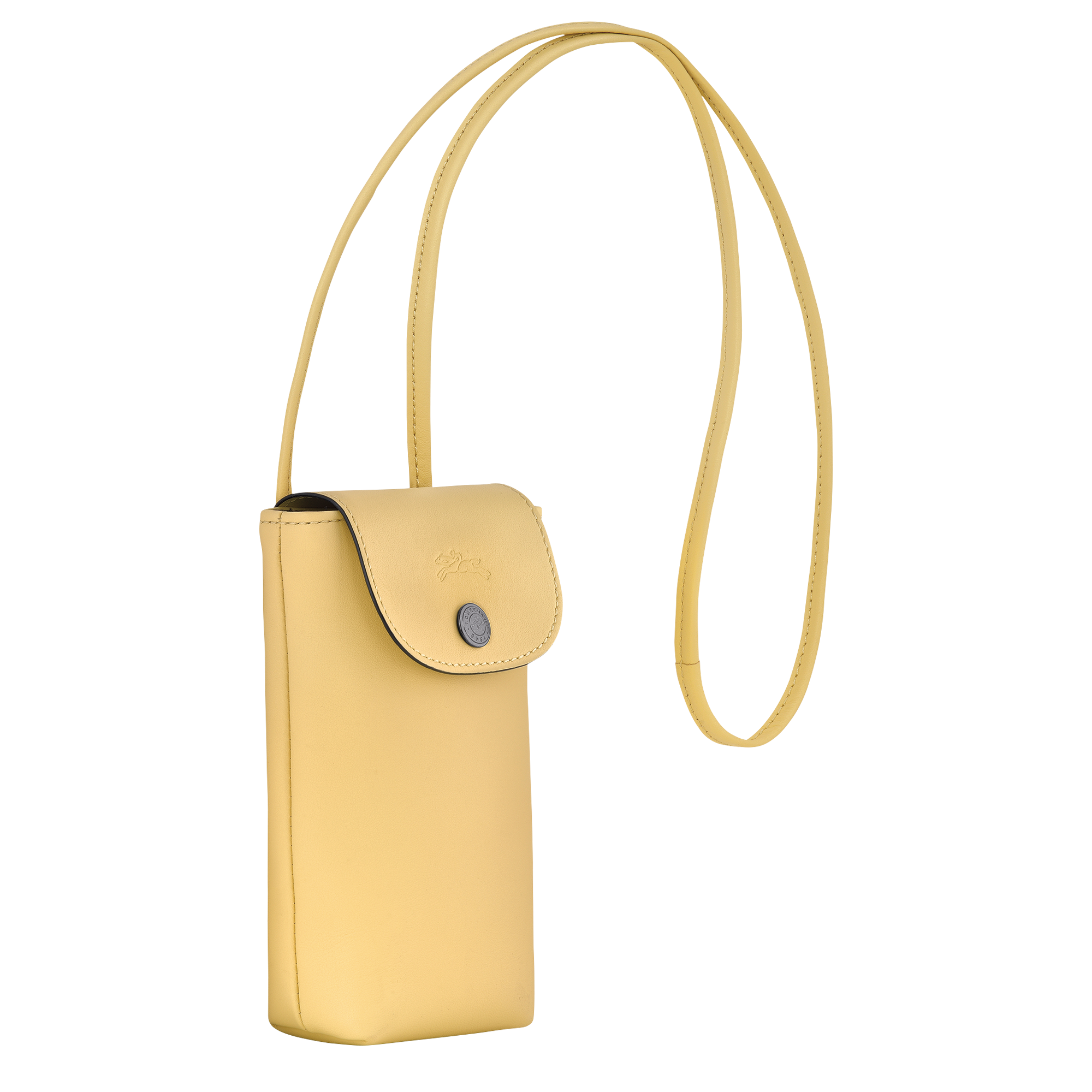 Le Pliage Xtra 裝飾皮革滾邊的手機殼, 小麥白