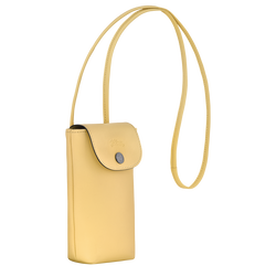 Le Pliage Xtra 裝飾皮革滾邊的手機殼, 小麥白