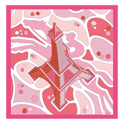 Equestrian Tower Silk scarf 70 , Pink - Silk