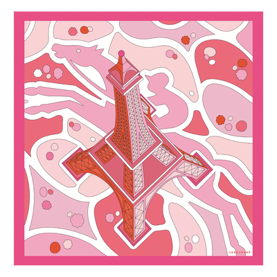 Equestrian Tower Silk scarf 70 , Pink - Silk