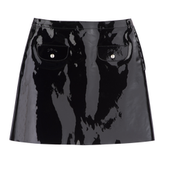 Skirt , Black - Leather