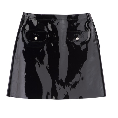Skirt , Black - Leather