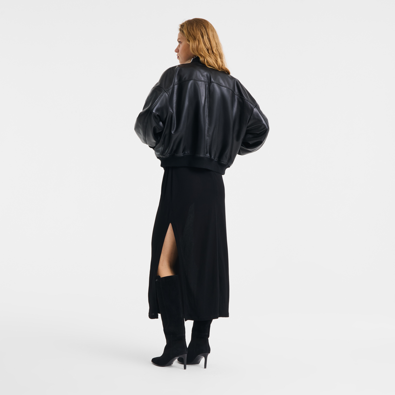 Jacket Black - Leather 2 US | Longchamp US