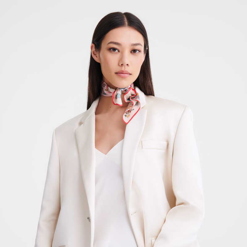 Foulard di seta 50 Tour Enchant&eacute;e , Seta - Marshmallow  - View 2 of  3