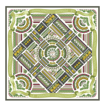 Silk scarf 90, Khaki