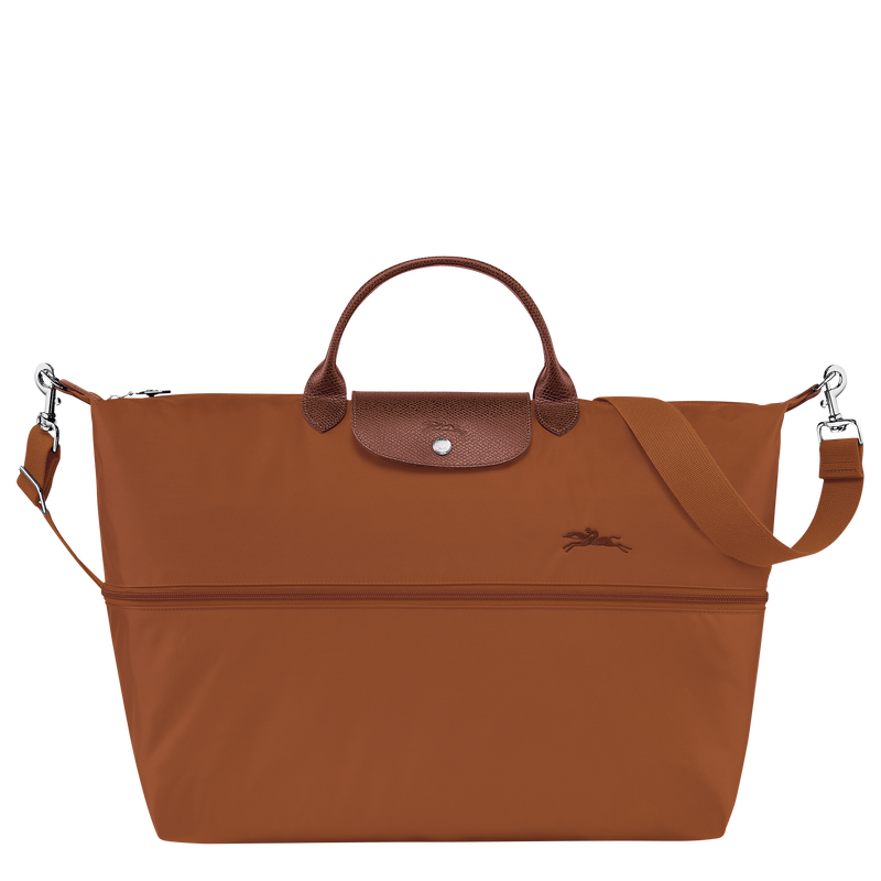 Le Pliage Green Travel bag expandable , Cognac - Recycled canvas  - View 5 of 8