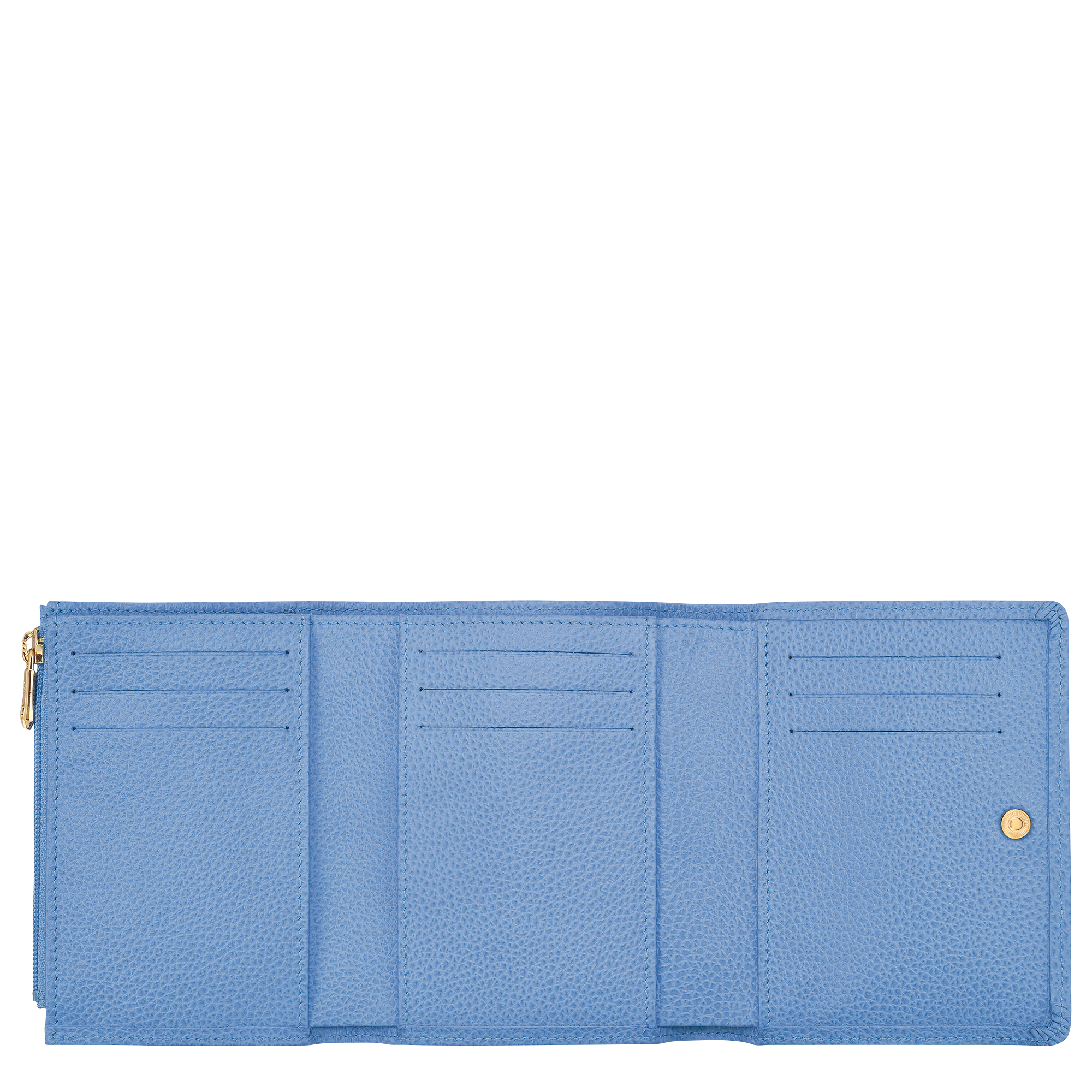 Prada Saffiano Wallet Zipper Closure Travel Document Holder Card Slots Blue  New