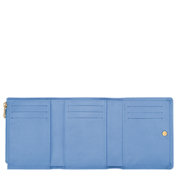 Brieftasche im Kompaktformat Le Foulonné , Leder - Wolkenblau