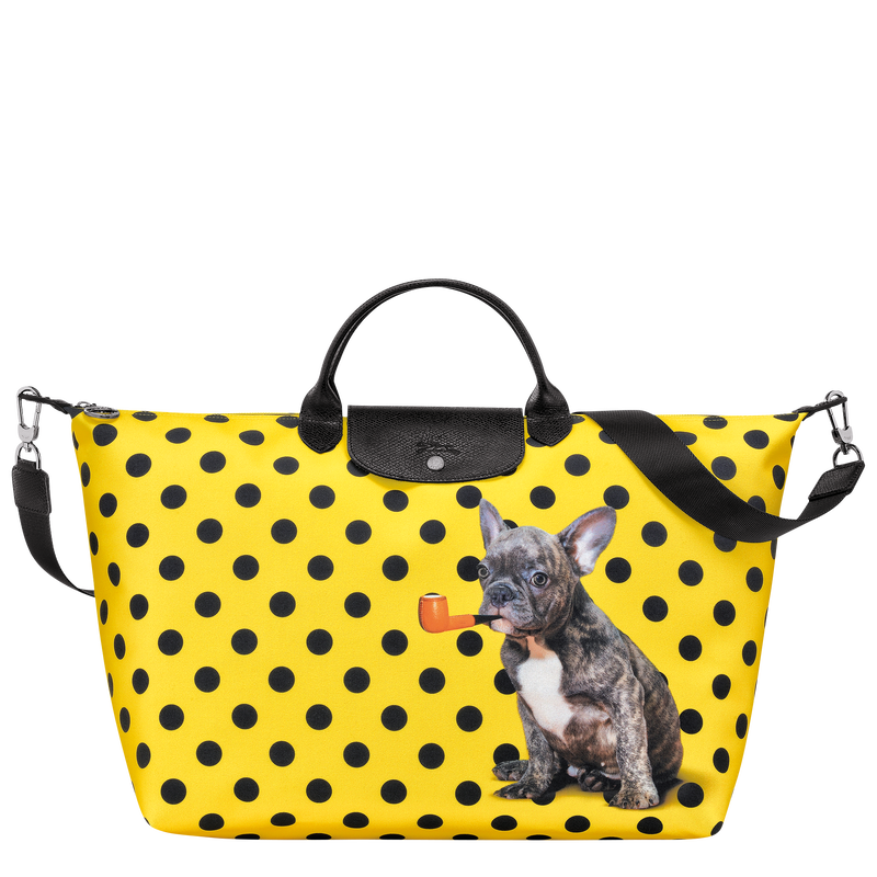 Longchamp x ToiletPaper 旅行袋 S , 黃色 - 帆布  - 查看 1 5