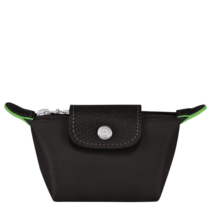 Le Pliage Green Coin purse , Black - Recycled canvas  - View 1 of 3