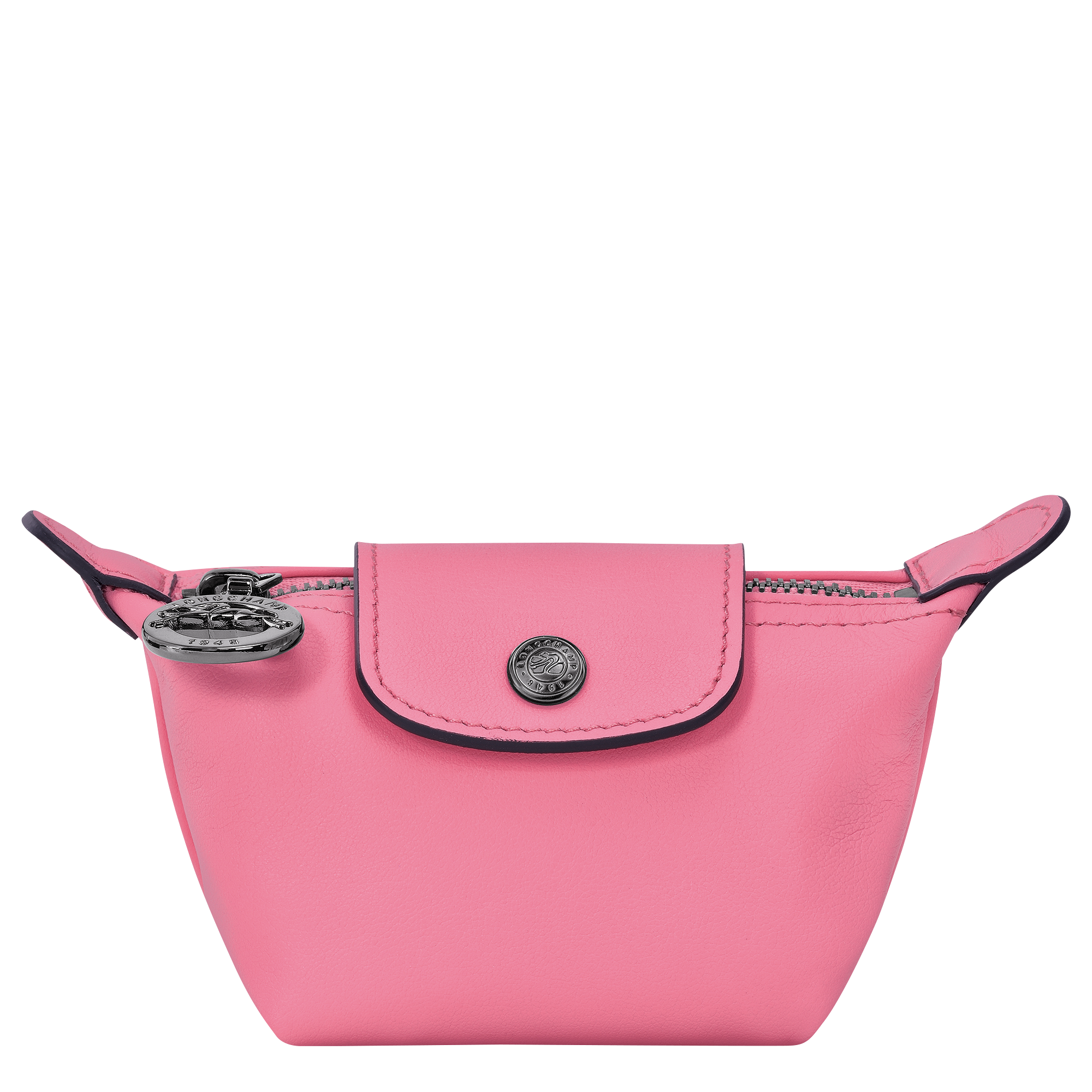 Longchamp Le Pliage Green Extra Small Coin Purse - Pink/Silver