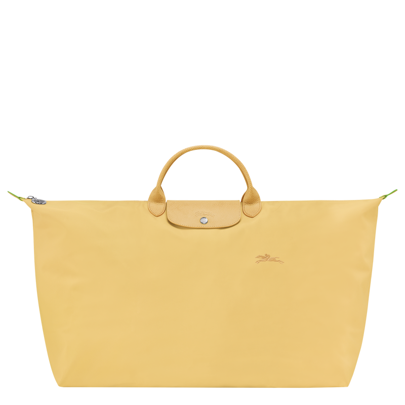 Le Pliage Green 旅行袋 M , 小麥白 - 再生帆布  - 查看 1 5
