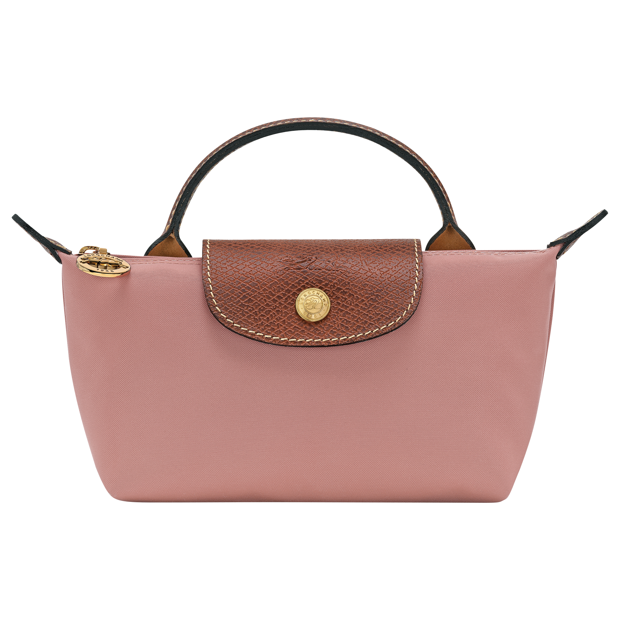 Le Pliage Original Pouch with handle Pink Tea - Recycled Le Pliage Original Pouch with handle Pink Tea - Recycled