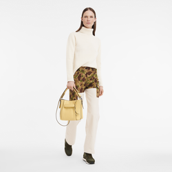 Longchamp 3D 斜背袋 S , 小麥白 - 皮革