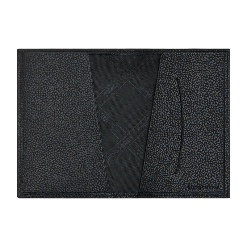 Le Foulonn&eacute; Passport cover , Black - Leather  - View 3 of 3