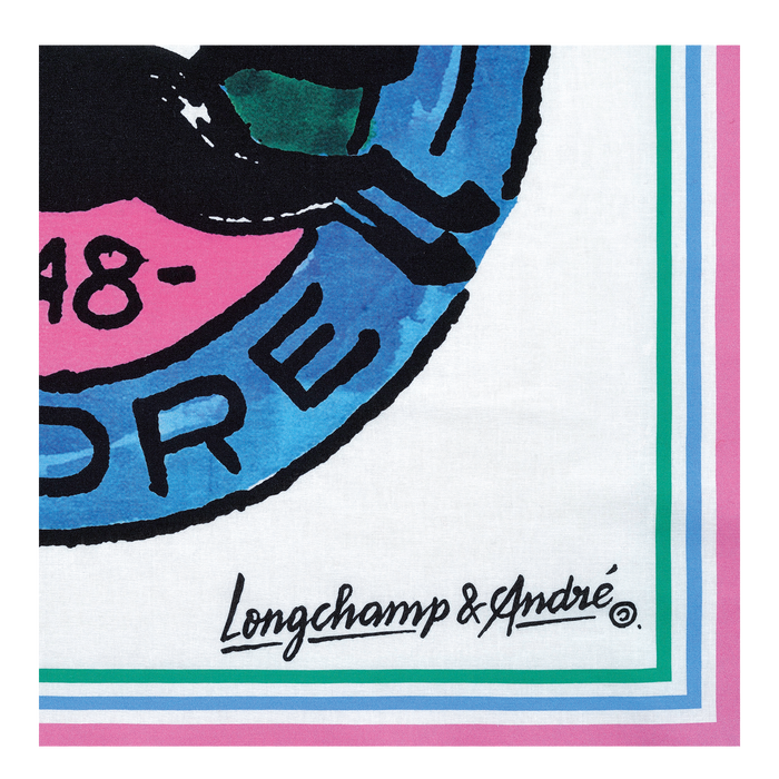Longchamp x André Cotton scarf, Ivory