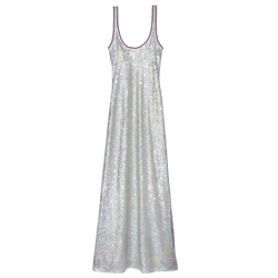 Robe longue , Paillette - Argent