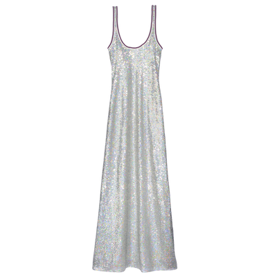 null Langes Kleid, Silber