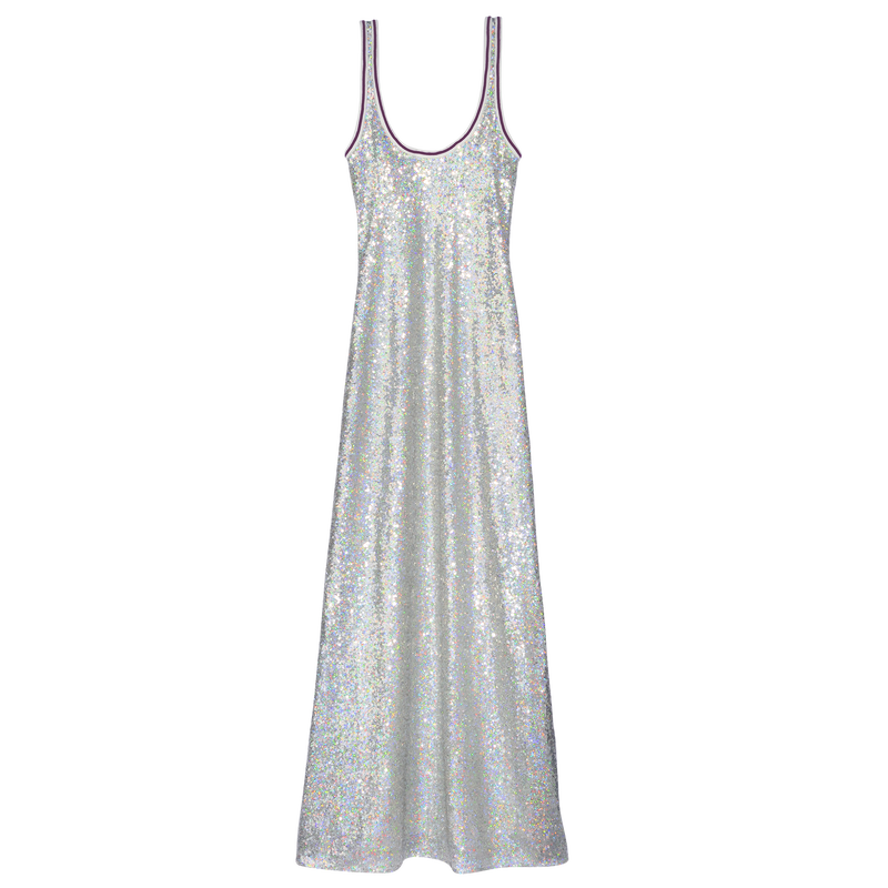 Robe longue , Paillette - Argent  - Vue 1 de 4