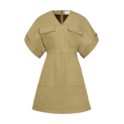 Minikleid , Doppelseitiger Gabardine - Flechte