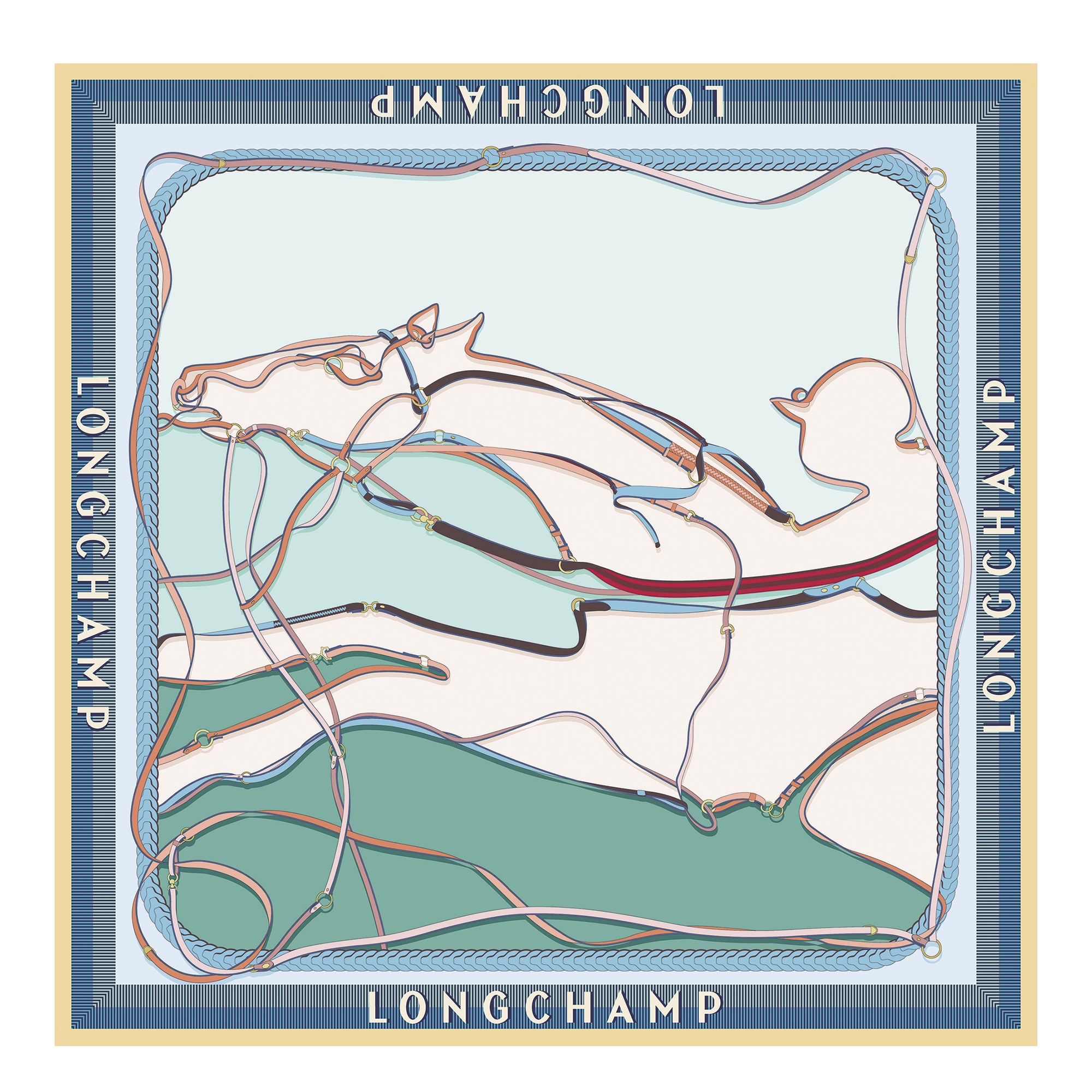 A Toute Allure Foulard di seta 90,  Menta