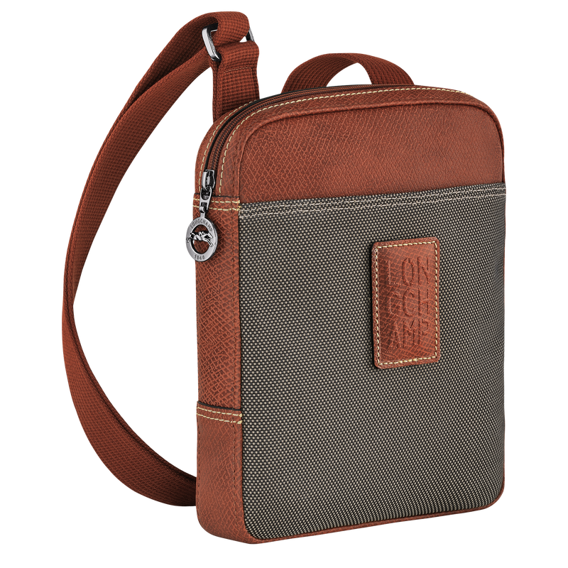 Boxford Crossbodytas XS , Bruin - Gerecycled canvas  - Weergave 3 van  5