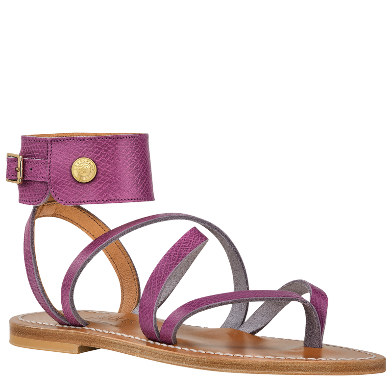 Longchamp x K.Jacques Sandalen , Violet - Leder  - Weergave 3 van  4