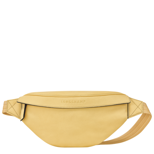 Double Handle Belt Tote in Yellow Leather