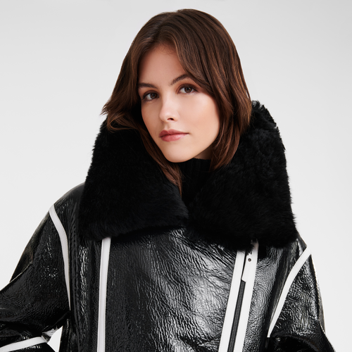 Glossy leather blouson