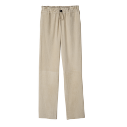 Cal&ccedil;as de corte a direito em couro , Pele - Linho