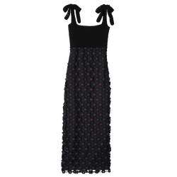 連身裙 , 黑色 - 流蘇花邊編織