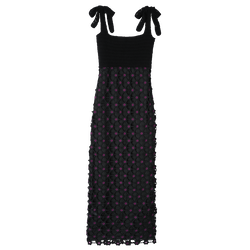 Vestido , Crochet macramé - Negro
