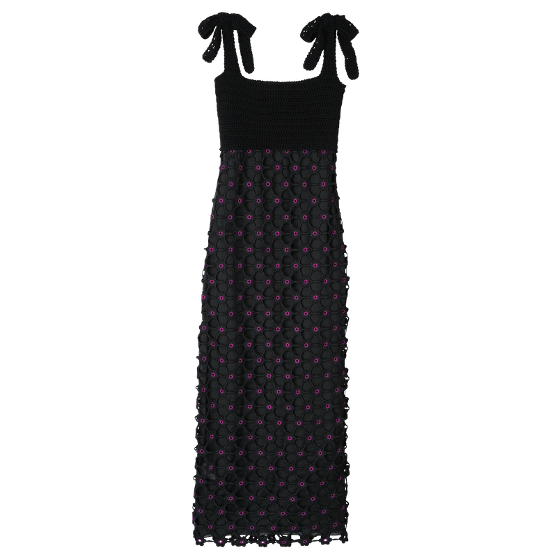 ドレス , ブラック - マクラメ編み  - ビュー 1: 1