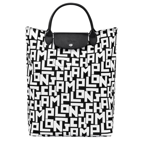 Longchamp Black Coated Canvas Medium Derby Tote Longchamp