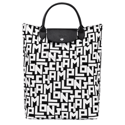 Le Pliage LGP M Tote bag , Black/White - Canvas