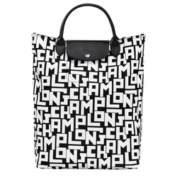 Le Pliage LGP M Tote bag , Black/White - Canvas