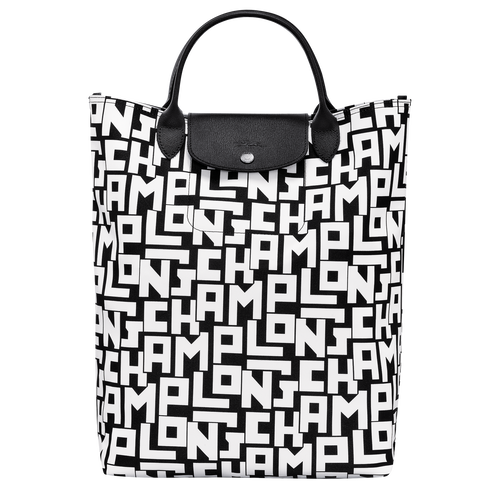 Le Pliage LGP 肩揹袋 M , 黑/白色 - 帆布 - 查看 1 4
