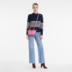 Le Pliage Xtra Tas met handgreep aan de bovenkant XS , Roze - Leder