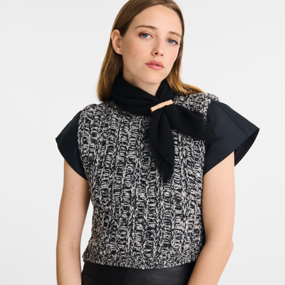 L'Hiver en douceur Stole , Black - Cashmere