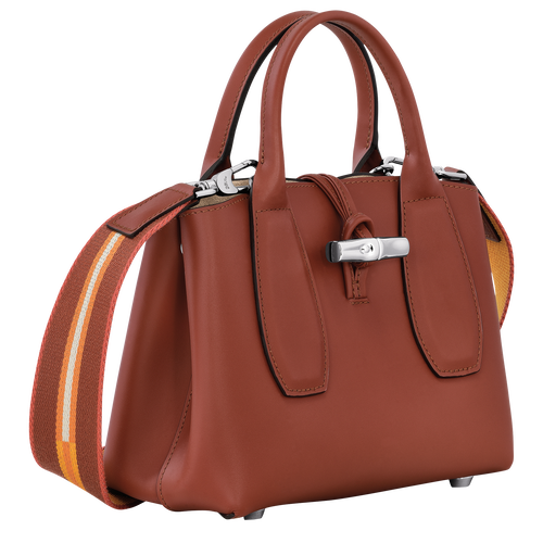Le Roseau S Handbag , Mahogany - Leather - View 3 of  5