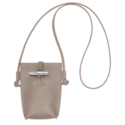 Custodia per cellulare con laccio in cuoio Le Roseau , Pelle - Argilla