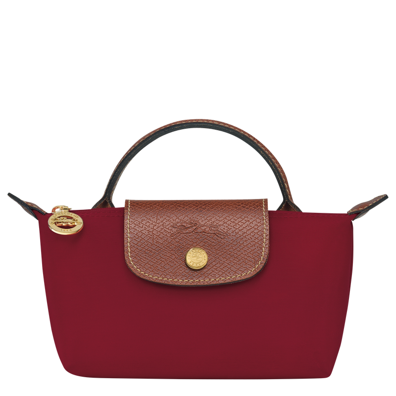 Le Pliage Leather Key Case In Red