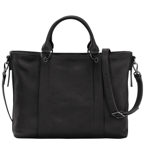 Longchamp 3D Tas met handgreep aan de bovenkant L , Zwart - Leder - Weergave 4 van  6