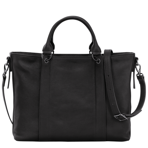 Longchamp 3D Tas met handgreep aan de bovenkant L , Zwart - Leder - Weergave 4 van  6