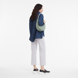 Schultertasche M Roseau Essential , Leder - Grau grün