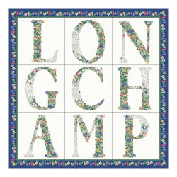 Le Jardin Longchamp Silk scarf 50 , Navy - OTHER