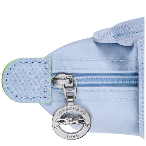 Longchamp `le Pliage Cuir` Key Ring In Blu