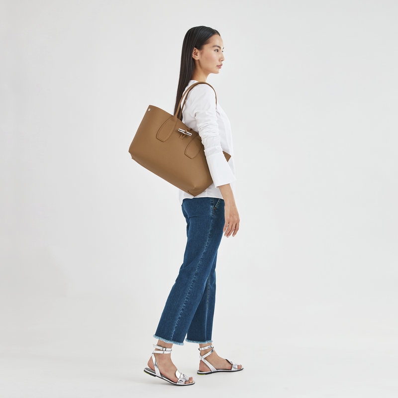 Shopper L Le Roseau , Leder - Naturel  - Ansicht 2 von 6