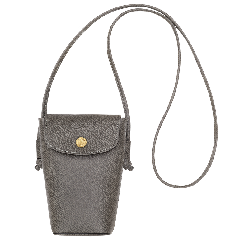 Custodia per cellulare con laccio in cuoio &Eacute;pure , Pelle - Tortora  - View 1 of  4